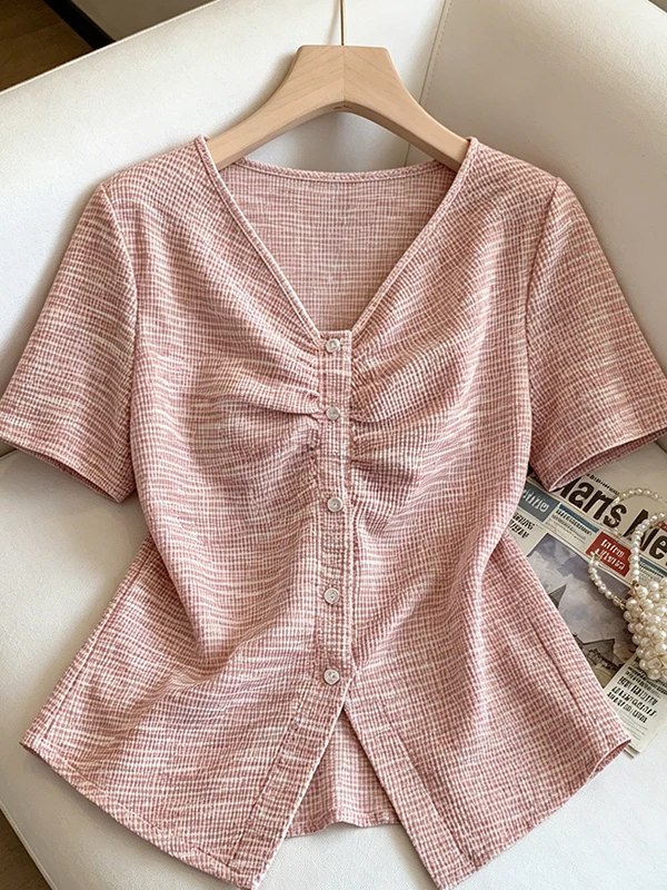 plus Size Summer Fashion Gradient V-Neck Slimming Short Sleeve T-Shirt Women's Versatile Korean Style Skin-Friendly Breathable
plus Size Summer Fashion Gradient V-Neck Slimming Short Sleeve T-Shirt Women's Versatile Korean Style Skin-Friendly Breathable