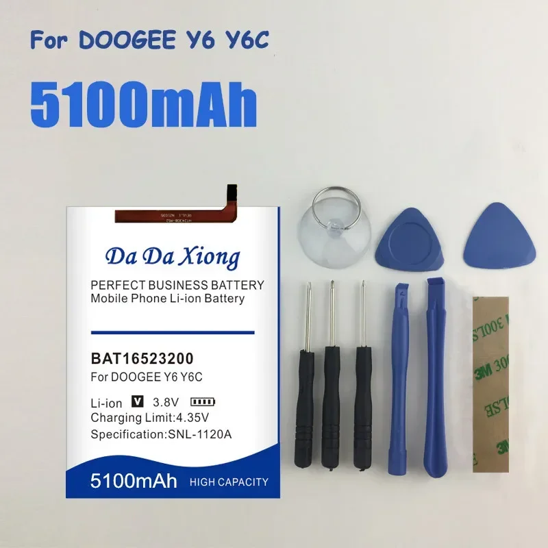 Аккумулятор DaDaXiong BAT16523200 MTK6750, запасные части 5100 мАч для смартфона DOOGEE Y6 C Piano
Аккумулятор DaDaXiong BAT16523200 MTK6750, запасные части 5100 мАч для смартфона DOOGEE Y6 C Piano
