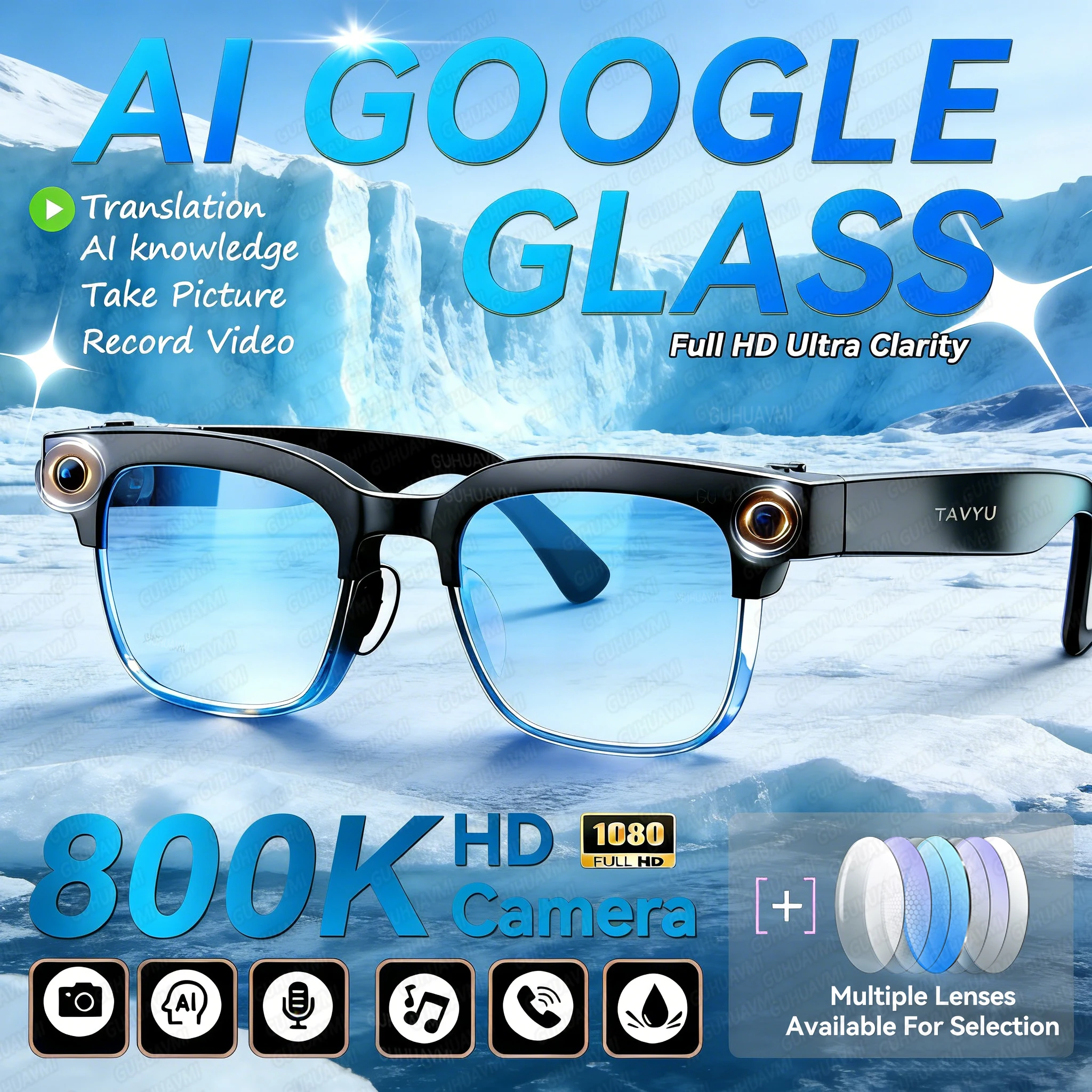 2026 New 800W AI Smart Glasses Men 1080P Anti-shake Video Recording Call AI Translation Voice Assistant Music Sunglasses Women
2026 New 800W AI Smart Glasses Men 1080P Anti-shake Video Recording Call AI Translation Voice Assistant Music Sunglasses Women