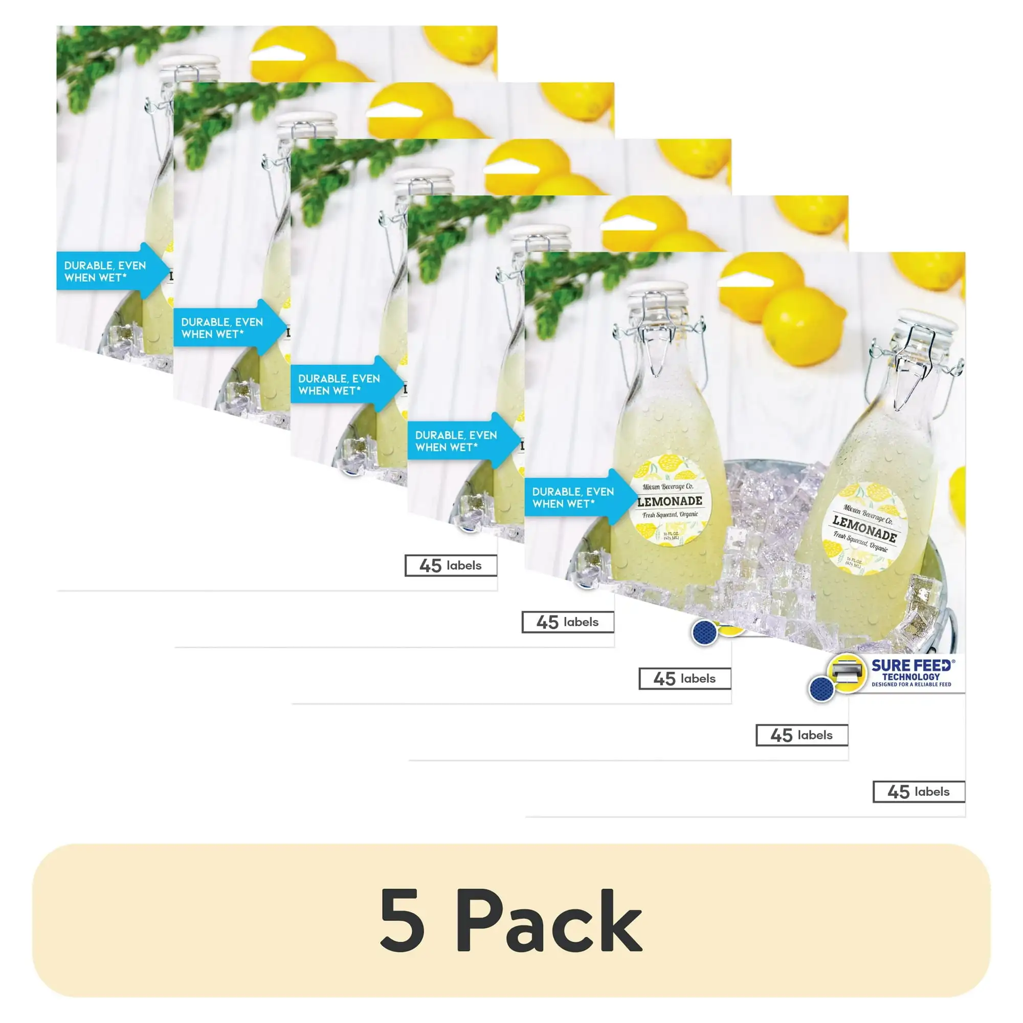 (5 pack) Avery Shape Labels, Round 2-1/2" Diameter, Film, White, Waterproof, Laser/Inkjet, 45 Labels (27953)
(5 pack) Avery Shape Labels, Round 2-1/2" Diameter, Film, White, Waterproof, Laser/Inkjet, 45 Labels (27953)