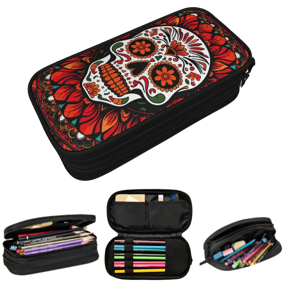 Mexican Skull Calavera Illustration Pencil Case for Boy Girl Gifts Pen Box Pencil Bag Stationery Supplies Pen Holder Bag
Mexican Skull Calavera Illustration Pencil Case for Boy Girl Gifts Pen Box Pencil Bag Stationery Supplies Pen Holder Bag