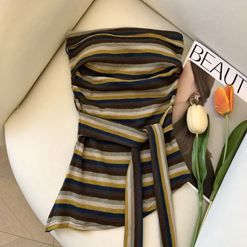 New Women Pure Desire Style Irregular Striped Tube Top Vest Fashion Designer Slim Fit Casual Streetwear All Match Outwear Tops
New Women Pure Desire Style Irregular Striped Tube Top Vest Fashion Designer Slim Fit Casual Streetwear All Match Outwear Tops