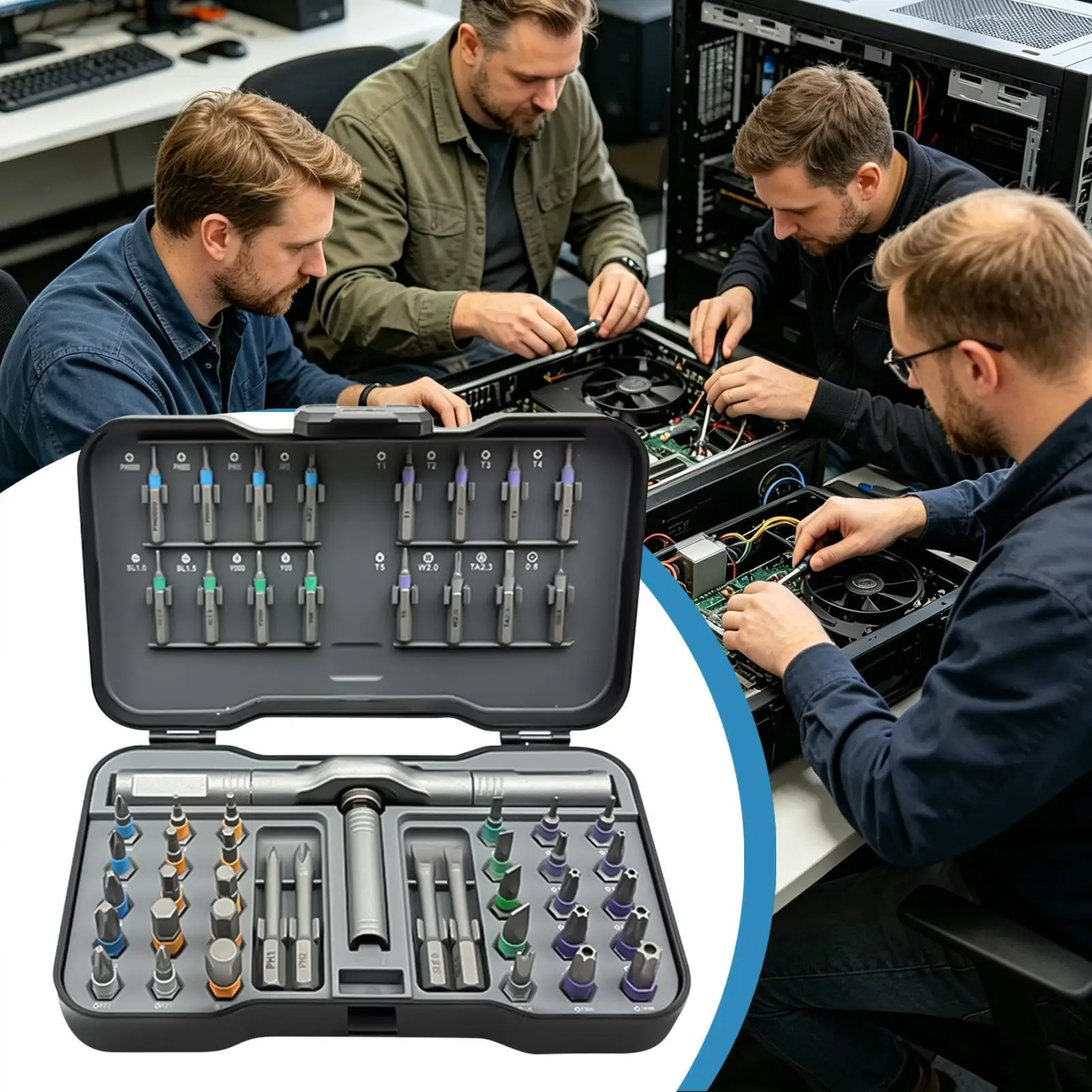 Magnetic Ratchet Kit 50-in-1 Magnetic Multi-Bit Ratchet with Detachable Handle Ratcheting Screwdriver Kit for Electronics Repair
Magnetic Ratchet Kit 50-in-1 Magnetic Multi-Bit Ratchet with Detachable Handle Ratcheting Screwdriver Kit for Electronics Repair