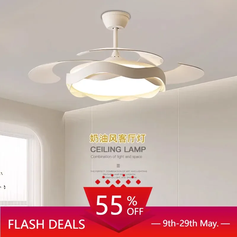 48 inch master bedroom invisible fan light, modern minimalist cream style ceiling fan light, restaurant fan light 3-color light
48 inch master bedroom invisible fan light, modern minimalist cream style ceiling fan light, restaurant fan light 3-color light