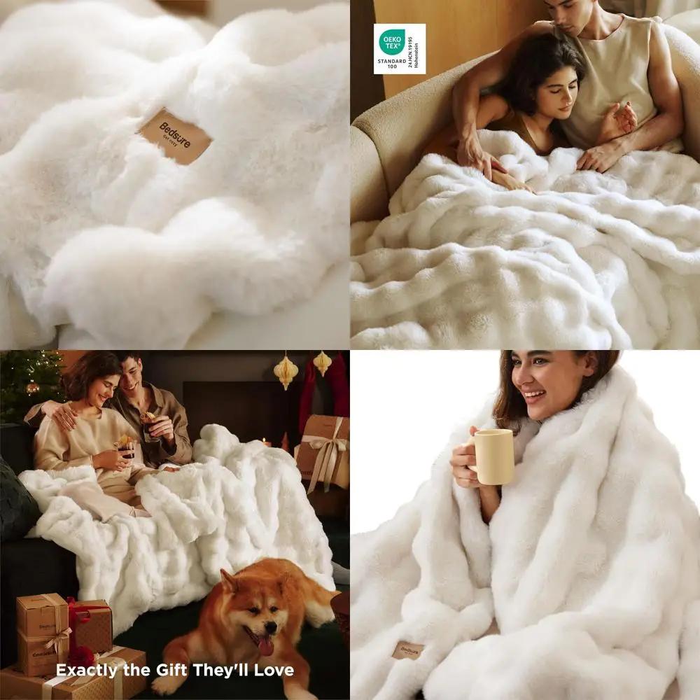 Cozy Cream Faux Fur Fleece Twin Blanket, Plush Minky Cover for Winter, 870GSM Warm Bedding Gift
Cozy Cream Faux Fur Fleece Twin Blanket, Plush Minky Cover for Winter, 870GSM Warm Bedding Gift