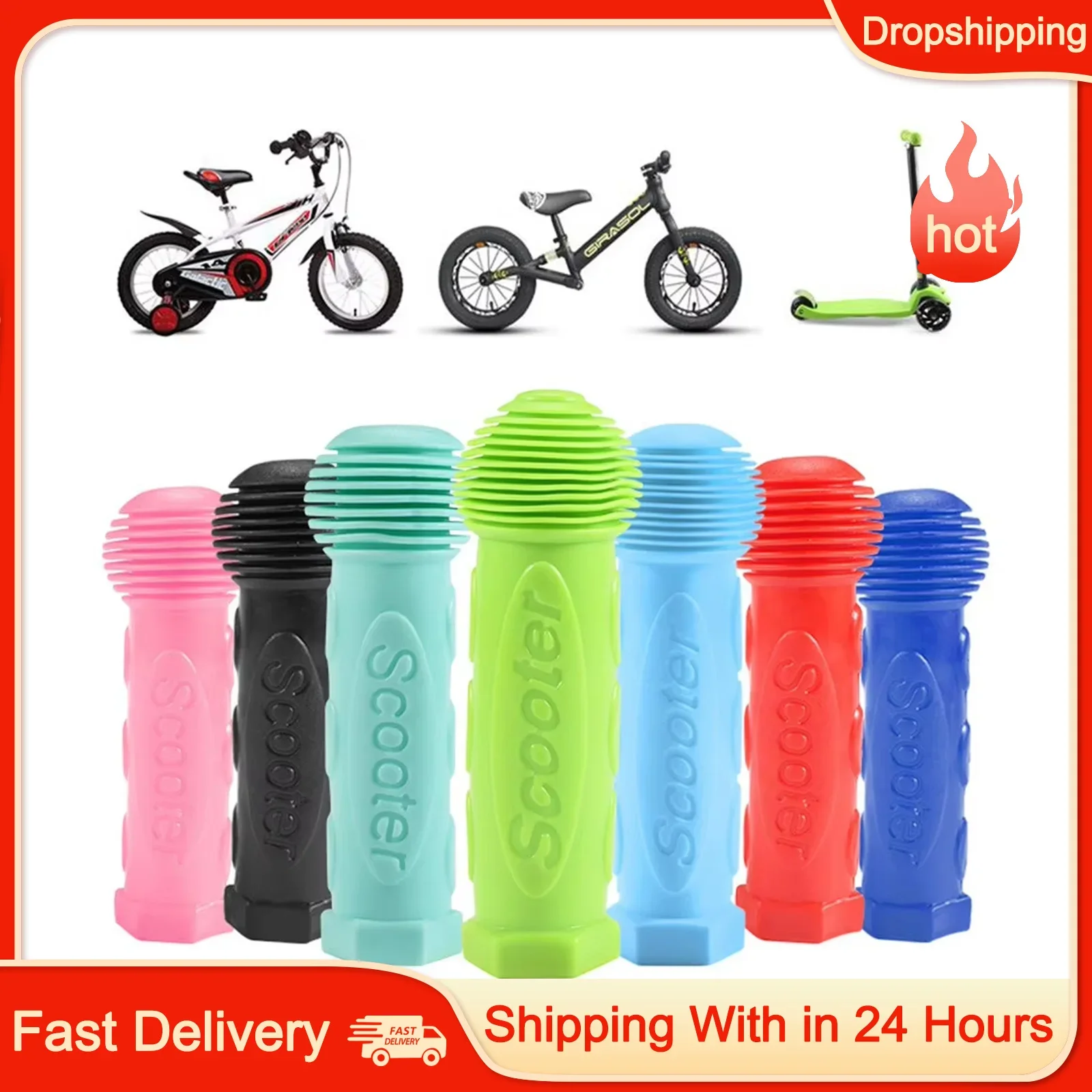 Rubber Bicycle And Scooter Handle Grips For Children Non-Slip Waterproof Blue/Pink/Cyan/Black/Green/Dark Blue/Red Bike Accessory
Rubber Bicycle And Scooter Handle Grips For Children Non-Slip Waterproof Blue/Pink/Cyan/Black/Green/Dark Blue/Red Bike Accessory