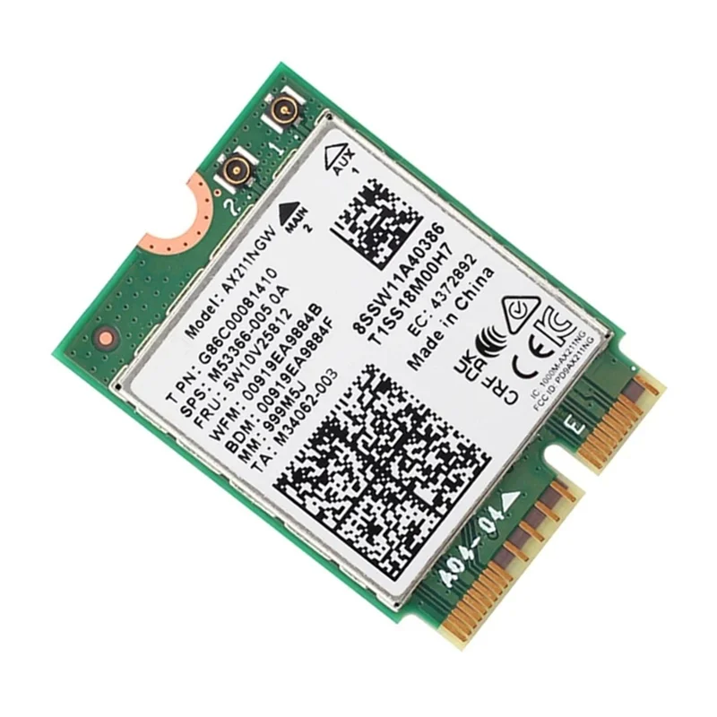 B29C-4X AX211NGW Wi-Fi 6E Трехдиапазонная беспроводная сетевая карта Wi-Fi 2,4G/5G/6Ghz Bluetooth 5,3 AX211 M.2 Cnvio Wi-Fi Беспроводная карта
B29C-4X AX211NGW Wi-Fi 6E Трехдиапазонная беспроводная сетевая карта Wi-Fi 2,4G/5G/6Ghz Bluetooth 5,3 AX211 M.2 Cnvio Wi-Fi Беспроводная карта