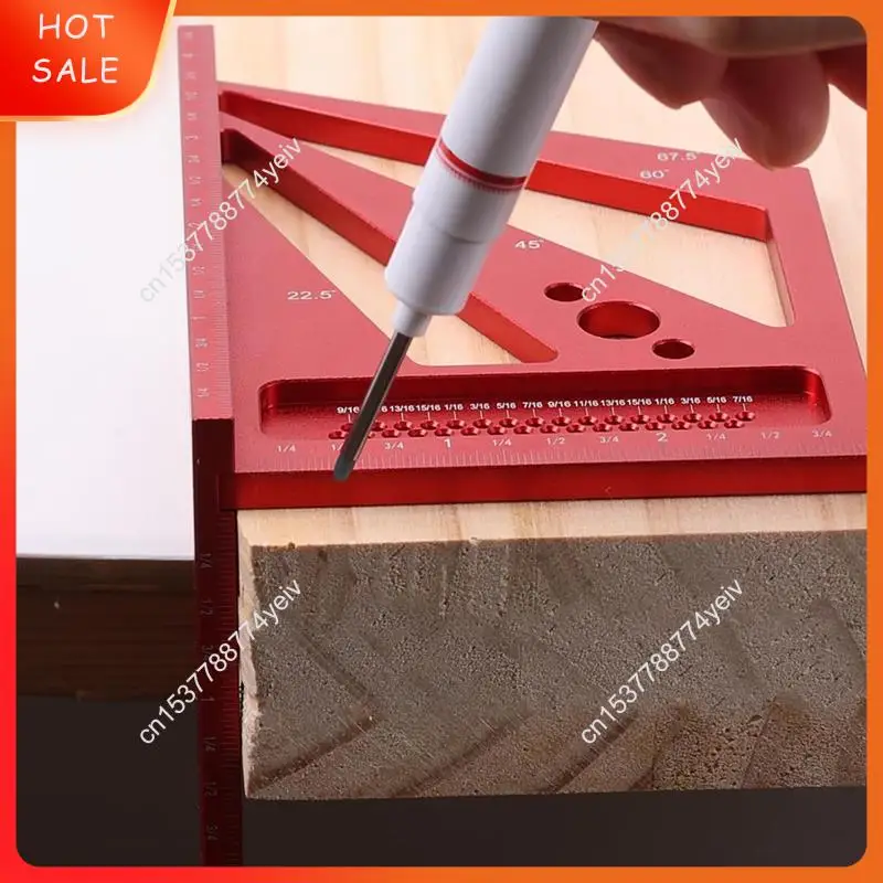 3D Multi Angle Measuring Ruler With 2 Pens, 22.5-90 Degree Aluminum Alloy Woodworking Square, Drawing Line Ruler A62X
3D Multi Angle Measuring Ruler With 2 Pens, 22.5-90 Degree Aluminum Alloy Woodworking Square, Drawing Line Ruler A62X