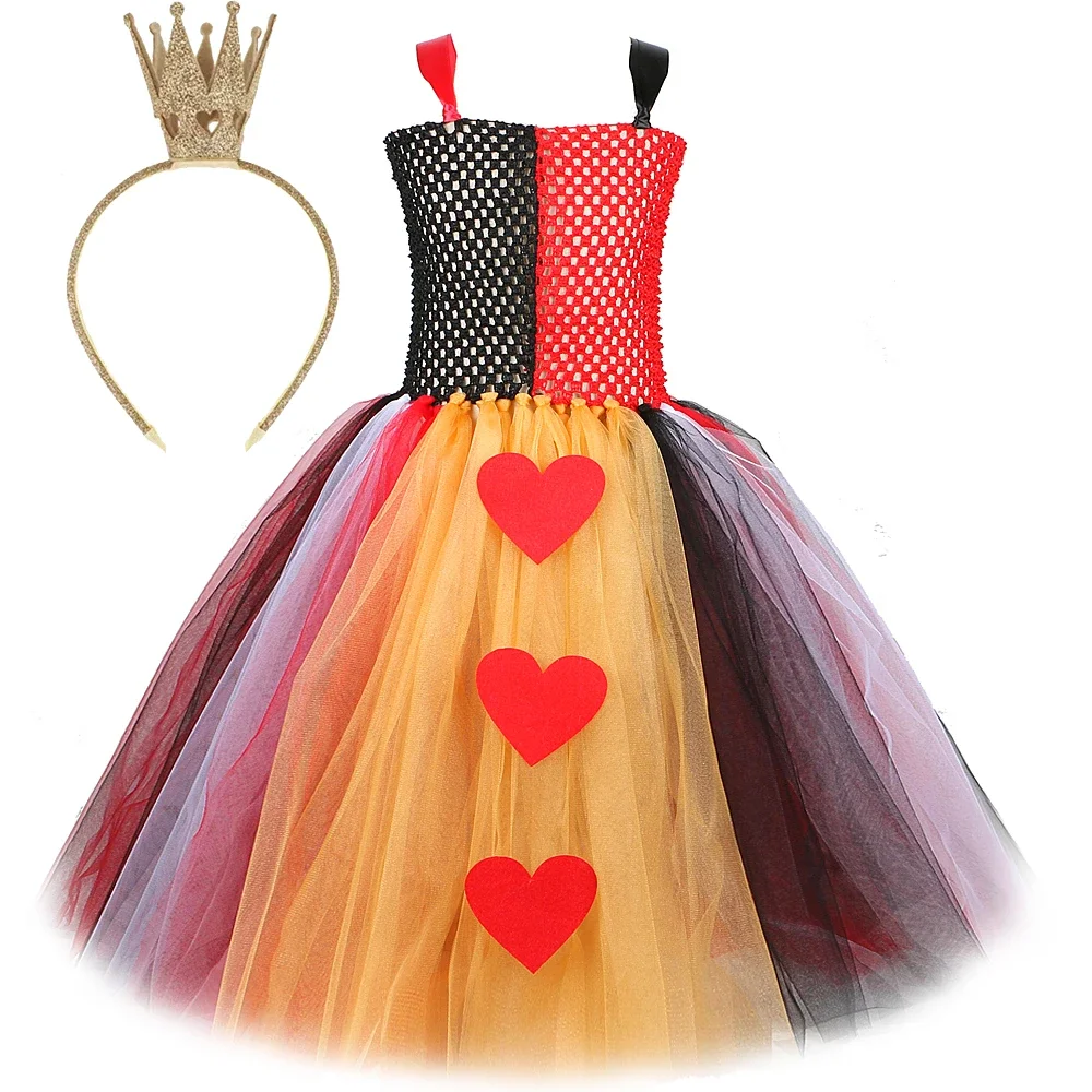 Black & Red Queen Of Heart Children Girls Tutu Dress With Collar Alice Cosplay Costume For Halloween Carnival Party Dresses 
Black & Red Queen Of Heart Children Girls Tutu Dress With Collar Alice Cosplay Costume For Halloween Carnival Party Dresses