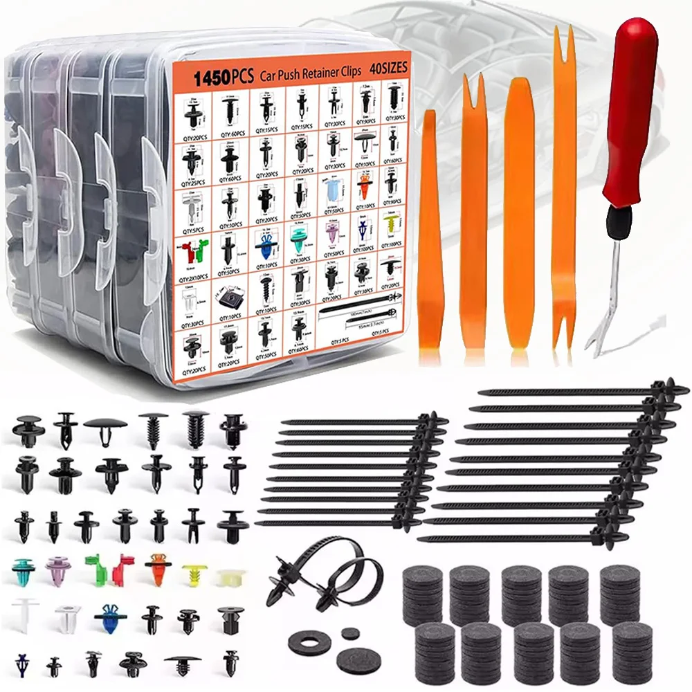 Automotive Retainer Clips and Door Panel Trim Clamp Kit Bumper Engine Cover Push Clip Door Panel Fixture Fasteners Remover Tool
Automotive Retainer Clips and Door Panel Trim Clamp Kit Bumper Engine Cover Push Clip Door Panel Fixture Fasteners Remover Tool