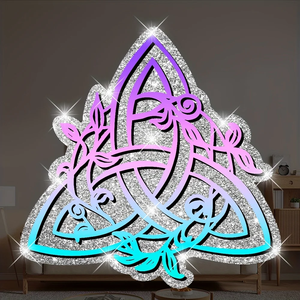 Silver Glitter Celtic Shamrock Knot Stickers Iridescent Waterproof For Car Laptop Wall Door Witch Decor
Silver Glitter Celtic Shamrock Knot Stickers Iridescent Waterproof For Car Laptop Wall Door Witch Decor