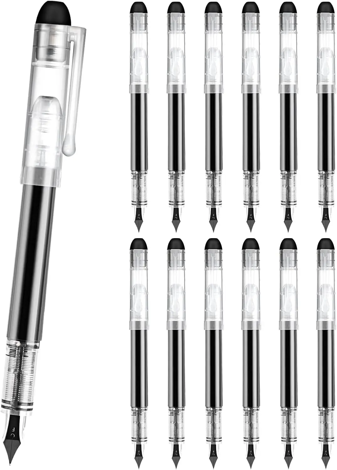 Одноразовые перьевые ручки с тонким наконечником, набор из 12 штук, черные чернила для плавного письма
Одноразовые перьевые ручки с тонким наконечником, набор из 12 штук, черные чернила для плавного письма