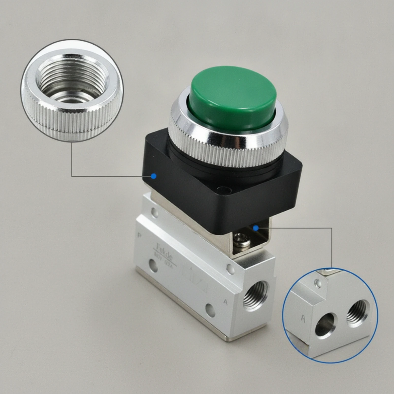 Pneumatic Valve with Push Button Compact Mechanical Pneumatic Valve Aluminum Alloy for Machinists, Machine Controls
Pneumatic Valve with Push Button Compact Mechanical Pneumatic Valve Aluminum Alloy for Machinists, Machine Controls