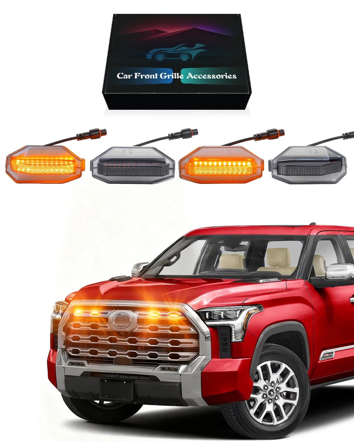 Amber Front Racing grille led lights fit for toyota tundra platinum 1794 Editon 2022-2026 OEM grills light accessories
Amber Front Racing grille led lights fit for toyota tundra platinum 1794 Editon 2022-2026 OEM grills light accessories