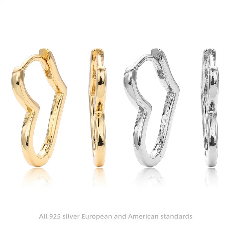 【Mirrordust】S925 Pure Silver Earrings Korean Minimalist Heart-shaped Hoop Simple Elegant Cool Style Ear Cuff for Women
【Mirrordust】S925 Pure Silver Earrings Korean Minimalist Heart-shaped Hoop Simple Elegant Cool Style Ear Cuff for Women