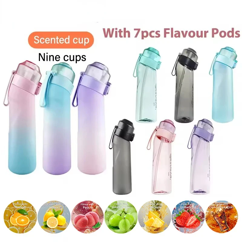 Air Flavored Water Bottle With 7 Flavor Ring Sports Fashion Straw Tritan Plastic Cup Suitable for Outdoor Sports Fitness Air up
Air Flavored Water Bottle With 7 Flavor Ring Sports Fashion Straw Tritan Plastic Cup Suitable for Outdoor Sports Fitness Air up