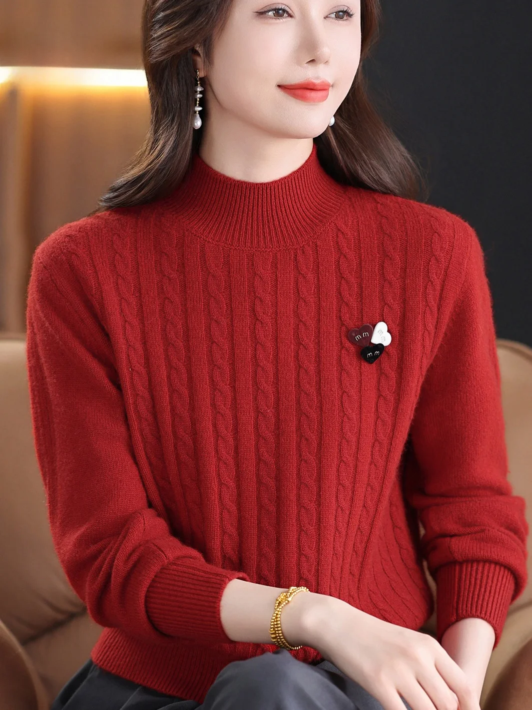 Thiened f-High Collar Вязаный свитер женский осенне-зимний модный топ легко чистится антистатический теплый свободный крой базовый S...
Thiened f-High Collar Вязаный свитер женский осенне-зимний модный топ легко чистится антистатический теплый свободный крой базовый S...