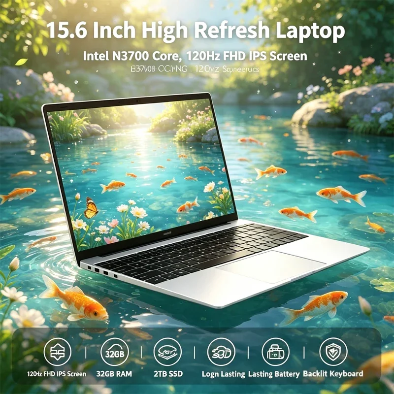15.6 Inch High Refresh Laptop Intel N3700 120Hz IPS Screen 32GB Large RAM 2TB SSD Long Lasting Battery Backlit Keyboard
15.6 Inch High Refresh Laptop Intel N3700 120Hz IPS Screen 32GB Large RAM 2TB SSD Long Lasting Battery Backlit Keyboard