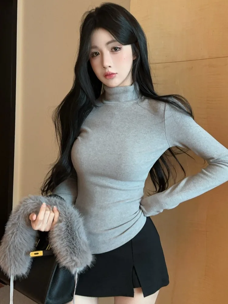 Korean Style High Collar Long Sleeve Furry Base Shirt Slim Fit Versatile Slimming Top for Women Fashionable Inner Wear
Korean Style High Collar Long Sleeve Furry Base Shirt Slim Fit Versatile Slimming Top for Women Fashionable Inner Wear