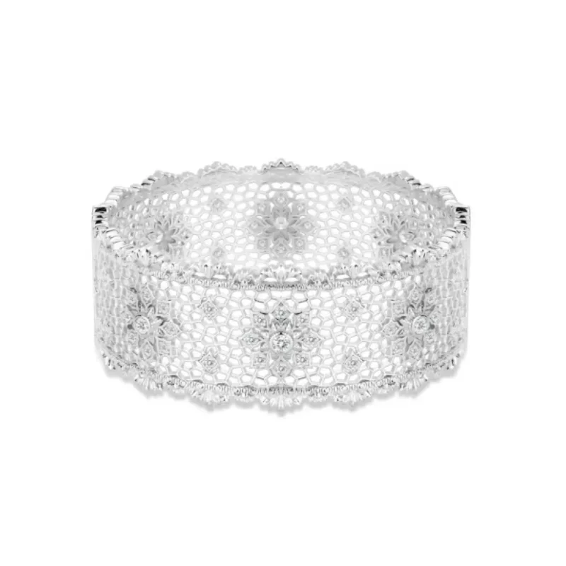 BELLUX Flower 925 Silver Synthetic Zircon Bracelet White Full Diamond Hollow Lace Sunflower Luxury Wide Edition Bangle
BELLUX Flower 925 Silver Synthetic Zircon Bracelet White Full Diamond Hollow Lace Sunflower Luxury Wide Edition Bangle