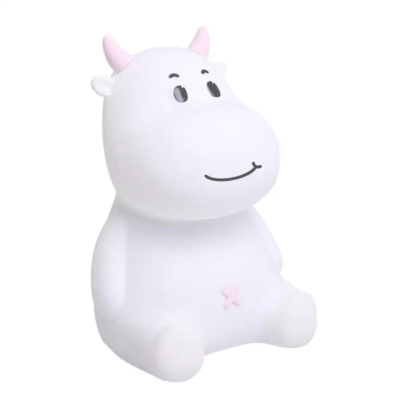 Ночник с милой коровой, USB силиконовый ночник, перезаряжаемый 7-цветный компактный ночник для спальни, кабинета, компьютерного стола
Ночник с милой коровой, USB силиконовый ночник, перезаряжаемый 7-цветный компактный ночник для спальни, кабинета, компьютерного стола