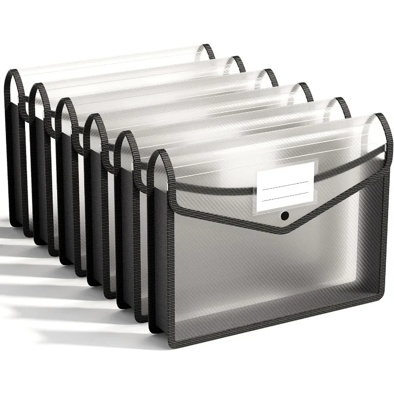 Document folder with snap button, black folder manager bracket, transparent accordion file bag, large capacity
Document folder with snap button, black folder manager bracket, transparent accordion file bag, large capacity
