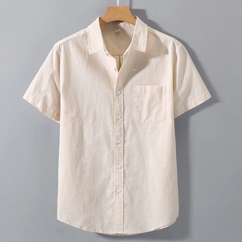 Fashion Mens Cotton Linen Simple Basic Shirt Summer Japanese Solid Color Short Sleeve Pocket Lapel Blouse Daily Tops
Fashion Mens Cotton Linen Simple Basic Shirt Summer Japanese Solid Color Short Sleeve Pocket Lapel Blouse Daily Tops