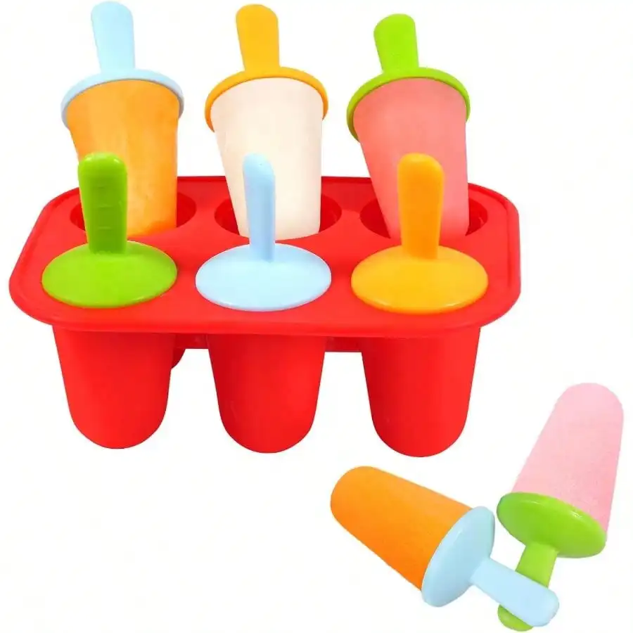 Silicone Popsicles Molds Toddlers, 6-Cavity Non-BPA Premium Silicone Small Popsicle Molds, Mold With 6 Colorful Reusable Sticks (Red)
Silicone Popsicles Molds Toddlers, 6-Cavity Non-BPA Premium Silicone Small Popsicle Molds, Mold With 6 Colorful Reusable Sticks (Red)
