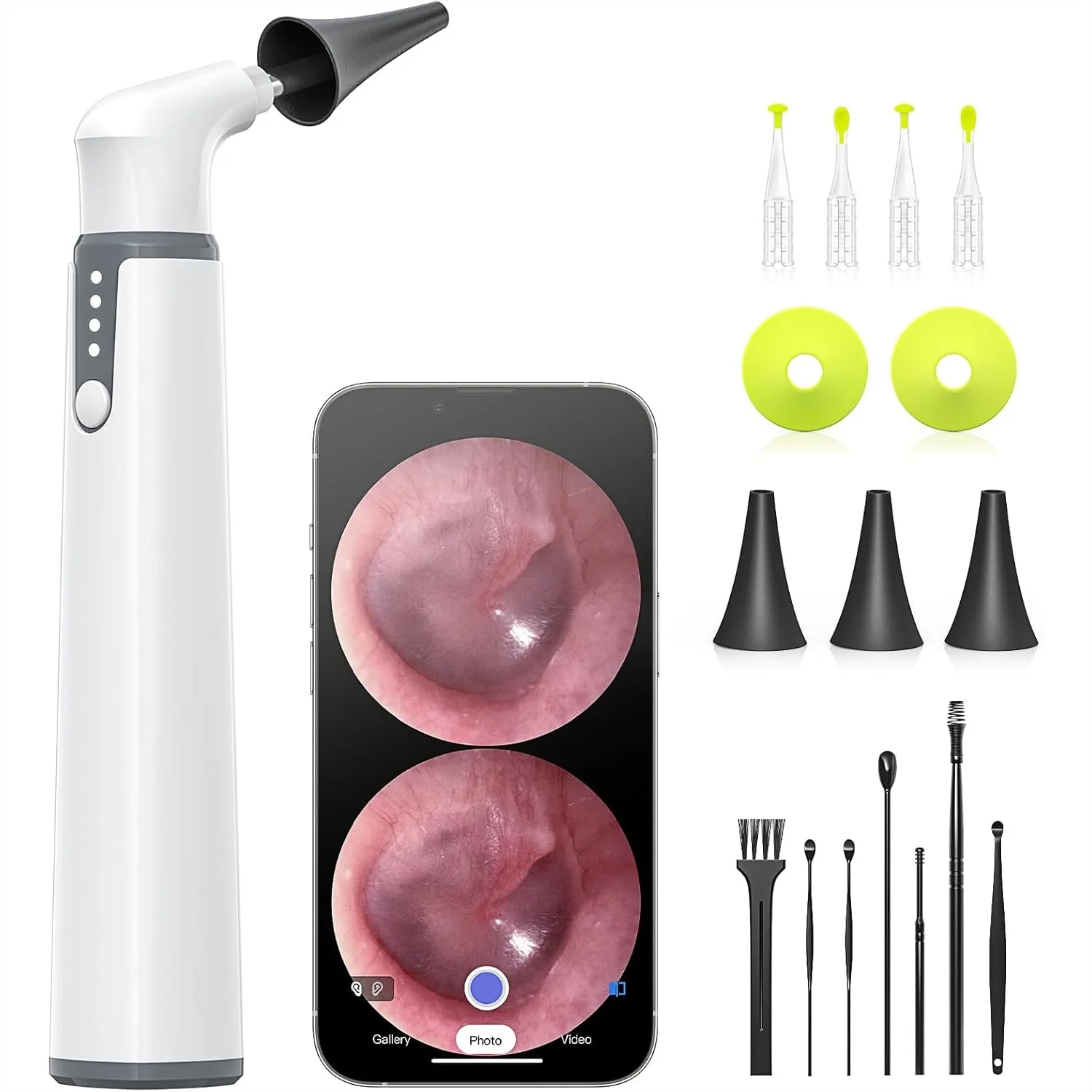 Wireless Otoscope with Gyroscope, Ear Camera for iPhone Android, Ear Wax Removal Tool, 3.9mm Ear Scope with Light, Ear Cleaning
Wireless Otoscope with Gyroscope, Ear Camera for iPhone Android, Ear Wax Removal Tool, 3.9mm Ear Scope with Light, Ear Cleaning