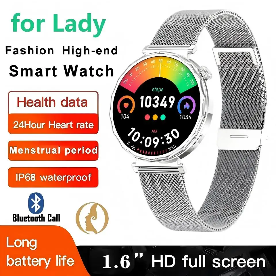 Умные часы EX200 для женщин, 1,6-дюймовый HD-экран, звонки по Bluetooth, голосовой помощник, мультиспортивные режимы, мониторинг здоровья, отслеживание менструального цикла
Умные часы EX200 для женщин, 1,6-дюймовый HD-экран, звонки по Bluetooth, голосовой помощник, мультиспортивные режимы, мониторинг здоровья, отслеживание менструального цикла