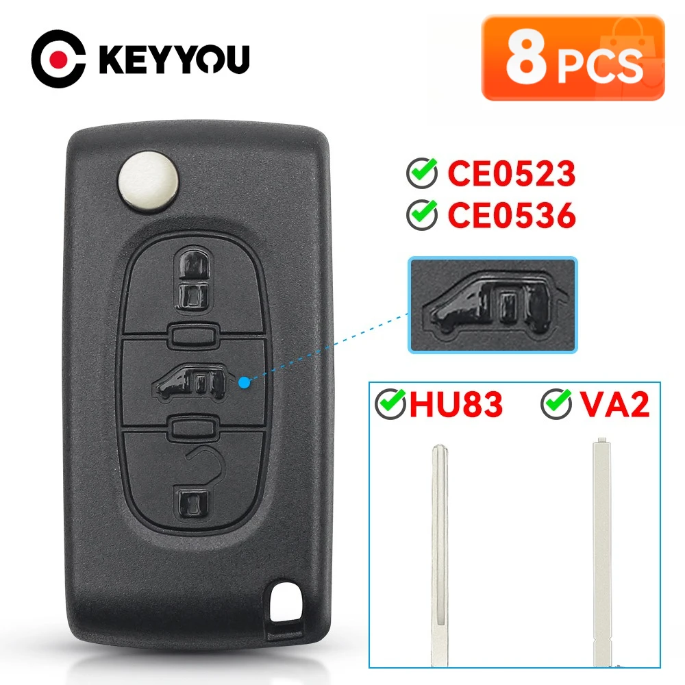 KEYYOU 8 шт. 3BNT выкидной ключ для Peugeot Partner Expert, Citroen Berlingo, Dispatch (фургон) CE0523 CE0536 HU83 VA2, дистанционный автомобильный ключ
KEYYOU 8 шт. 3BNT выкидной ключ для Peugeot Partner Expert, Citroen Berlingo, Dispatch (фургон) CE0523 CE0536 HU83 VA2, дистанционный автомобильный ключ