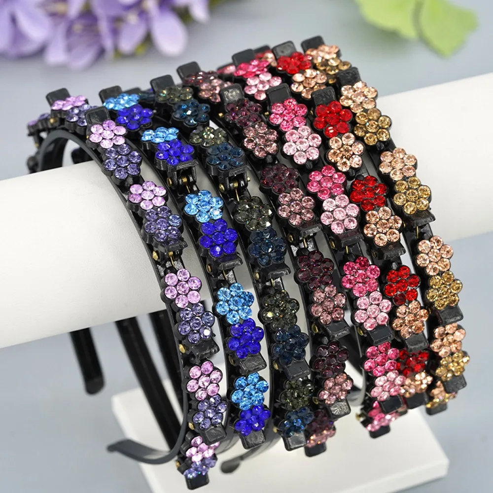 Elegant Hair Bands with Clips Sweet Plum Blossom Rhinestone Bangs Clip Headband Multi-storey Headwear Shiny Flower Hair Hoop
Elegant Hair Bands with Clips Sweet Plum Blossom Rhinestone Bangs Clip Headband Multi-storey Headwear Shiny Flower Hair Hoop