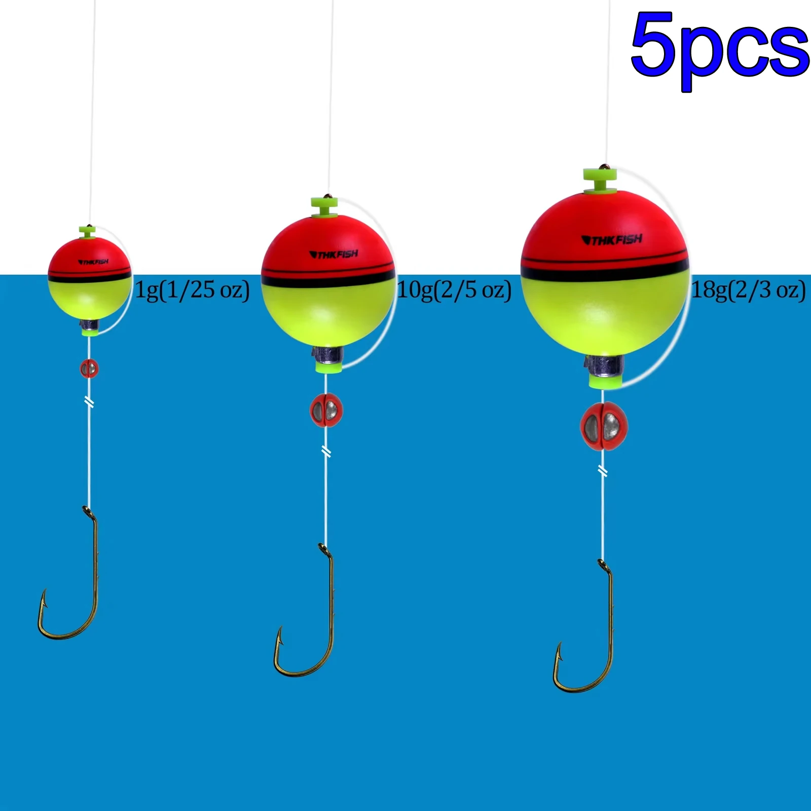 5pcs Snap-On Ball Fishing Bobber Floats Kit EVA Foam Corks Rock Fishing Float For Crappie Panfish Catfish 1g 10g 18g Floatage
5pcs Snap-On Ball Fishing Bobber Floats Kit EVA Foam Corks Rock Fishing Float For Crappie Panfish Catfish 1g 10g 18g Floatage
