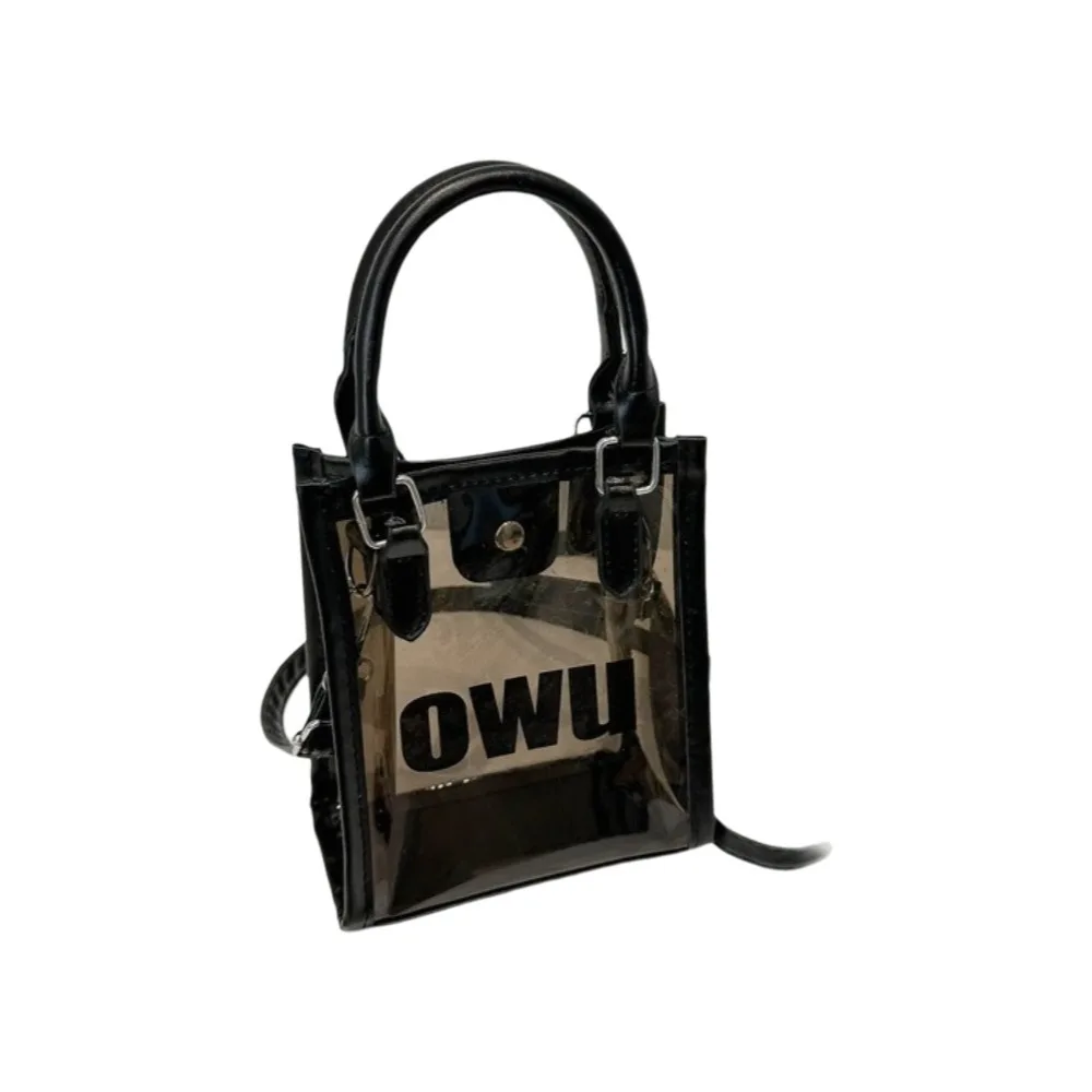 Casual Letter Print Transparent Jelly Bag Large Capacity Black Clear PVC Handbag Waterproof Frosted PVC Shoulder Bag Work
Casual Letter Print Transparent Jelly Bag Large Capacity Black Clear PVC Handbag Waterproof Frosted PVC Shoulder Bag Work