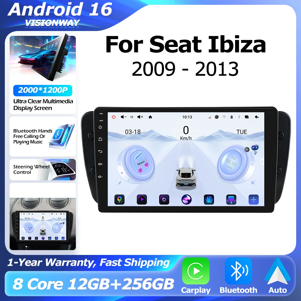 Android 16 QLED 2000*1200P For Seat Ibiza MK4 6J 2009-2013 GPS Navigation Multimedia Player Auto Wireless CarPlay WIFI 4G
Android 16 QLED 2000*1200P For Seat Ibiza MK4 6J 2009-2013 GPS Navigation Multimedia Player Auto Wireless CarPlay WIFI 4G
