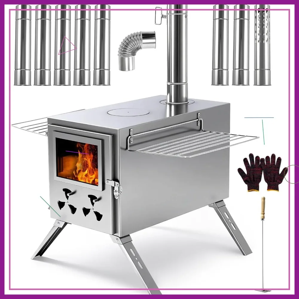 Большая палаточная печь с 9 дымоходами, портативный дровяной обогреватель для кемпинга, охоты и зимнего тепла
Большая палаточная печь с 9 дымоходами, портативный дровяной обогреватель для кемпинга, охоты и зимнего тепла