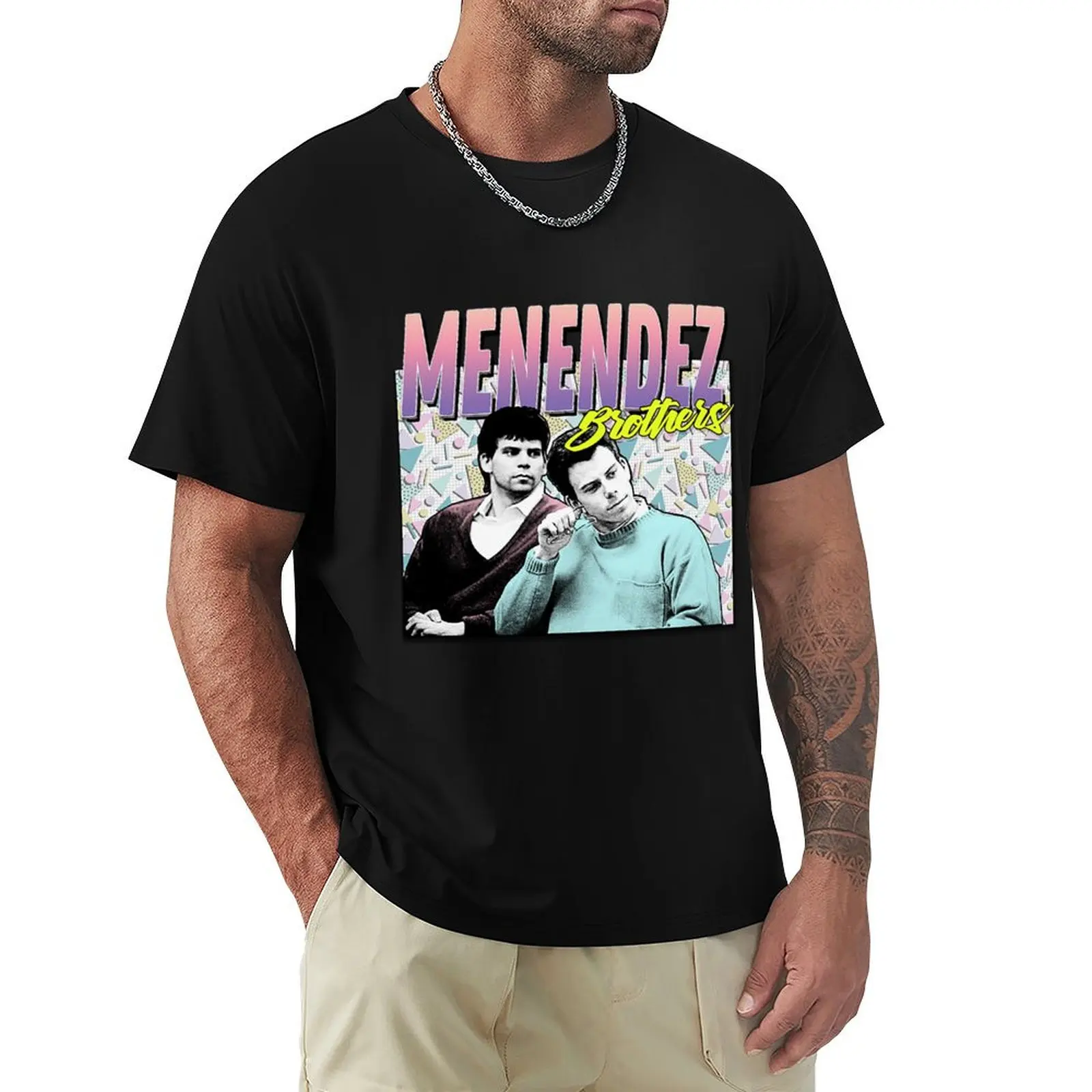 The Menendez Brothers 90s Styled Retro Graphic Design T-Shirt Work Short Sleeve Cotton Top
The Menendez Brothers 90s Styled Retro Graphic Design T-Shirt Work Short Sleeve Cotton Top