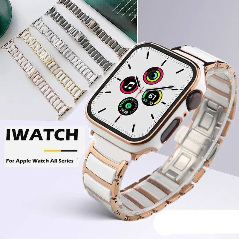 Ceramic Strap for Apple Watch Band 46mm 44mm 40 45mm42mm 41 Stainless Steel Butterfly Bracelet iWatch Serie 10 9 8 7 Ultra2 49mm
Ceramic Strap for Apple Watch Band 46mm 44mm 40 45mm42mm 41 Stainless Steel Butterfly Bracelet iWatch Serie 10 9 8 7 Ultra2 49mm