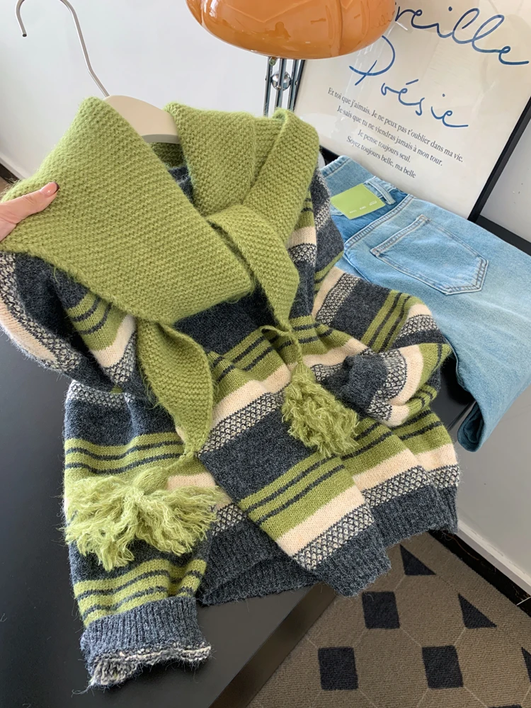 een Striped Knit Sweater round Ne Pullover Women's Outerwear Inner Match Design Sense Top Small Size Commute Sle
een Striped Knit Sweater round Ne Pullover Women's Outerwear Inner Match Design Sense Top Small Size Commute Sle