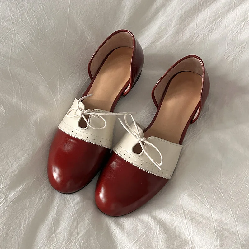 Women’s Shoes Vintage Round Toe Low Heel Color-Blocked Flat Shoes British Style Bow Women’s Leather Shoes
Women’s Shoes Vintage Round Toe Low Heel Color-Blocked Flat Shoes British Style Bow Women’s Leather Shoes