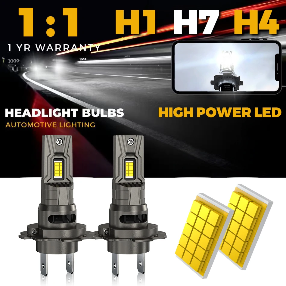 HYNBYZJ 2x H7 LED Bulb 5000000LM 1:1 H1 Mini Size Head Lamp Wireless Super Bright 6000K White H4 H7 Headlight Fog Light DRL
HYNBYZJ 2x H7 LED Bulb 5000000LM 1:1 H1 Mini Size Head Lamp Wireless Super Bright 6000K White H4 H7 Headlight Fog Light DRL