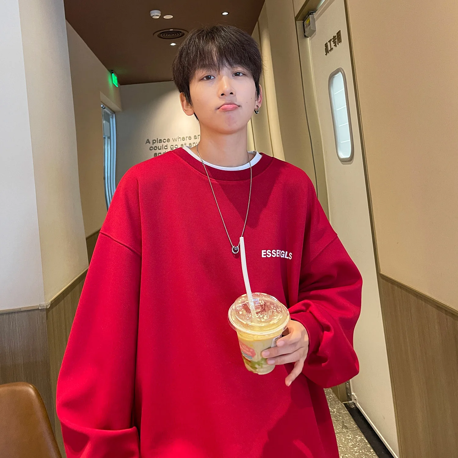 Red Loose Fit round Ne Sweatirt Men's Spring Autumn Faion Brand Retro American Sle Boting T-irt Chinese Zodiac Year
Red Loose Fit round Ne Sweatirt Men's Spring Autumn Faion Brand Retro American Sle Boting T-irt Chinese Zodiac Year