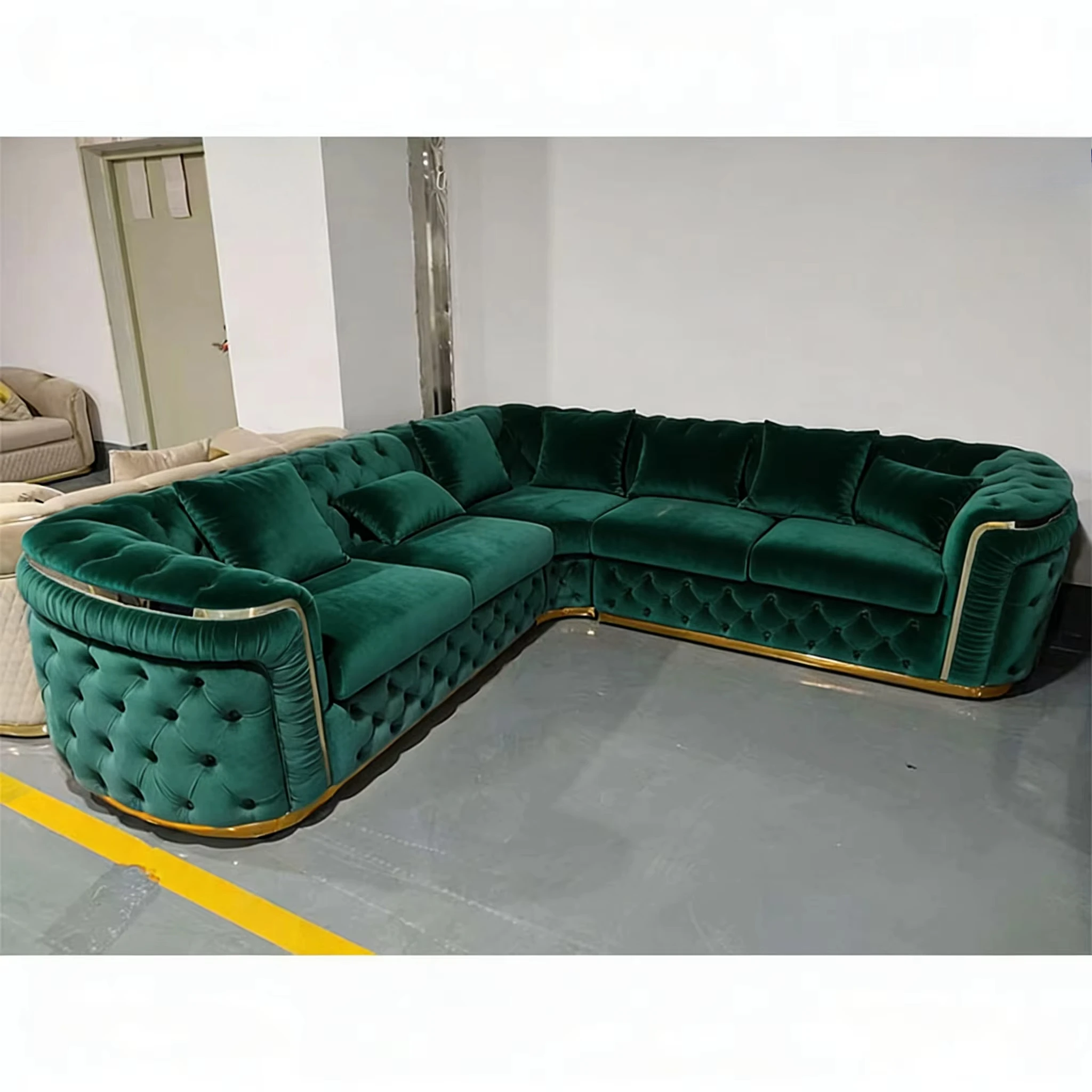 % Luxury Chesterfield Tufted Upholstery L-shape Corner Sofa Set Lounge Couches Living Room Apartment Furniture Hot Selling
% Luxury Chesterfield Tufted Upholstery L-shape Corner Sofa Set Lounge Couches Living Room Apartment Furniture Hot Selling