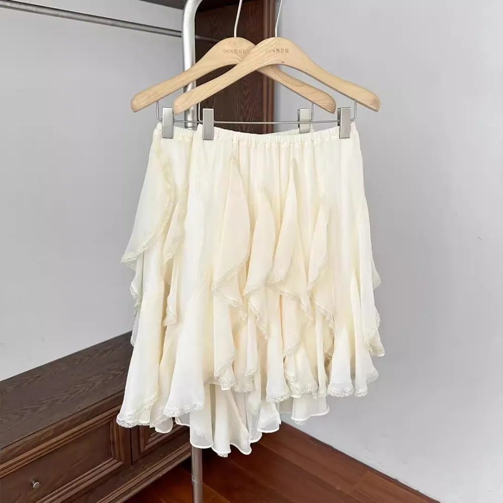 Fashion Skirts for Women Vintage Sexy Casual Skirts Solid Lace Asymmetrical High Waist Sweet Mini 2025 New Spring Summer Skirts
Fashion Skirts for Women Vintage Sexy Casual Skirts Solid Lace Asymmetrical High Waist Sweet Mini 2025 New Spring Summer Skirts