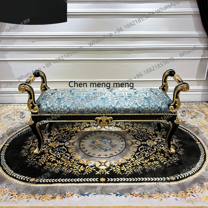 French court bedside stool, European luxury fabric embroidered concubine stool, solid wood long bedside sofa stool
French court bedside stool, European luxury fabric embroidered concubine stool, solid wood long bedside sofa stool