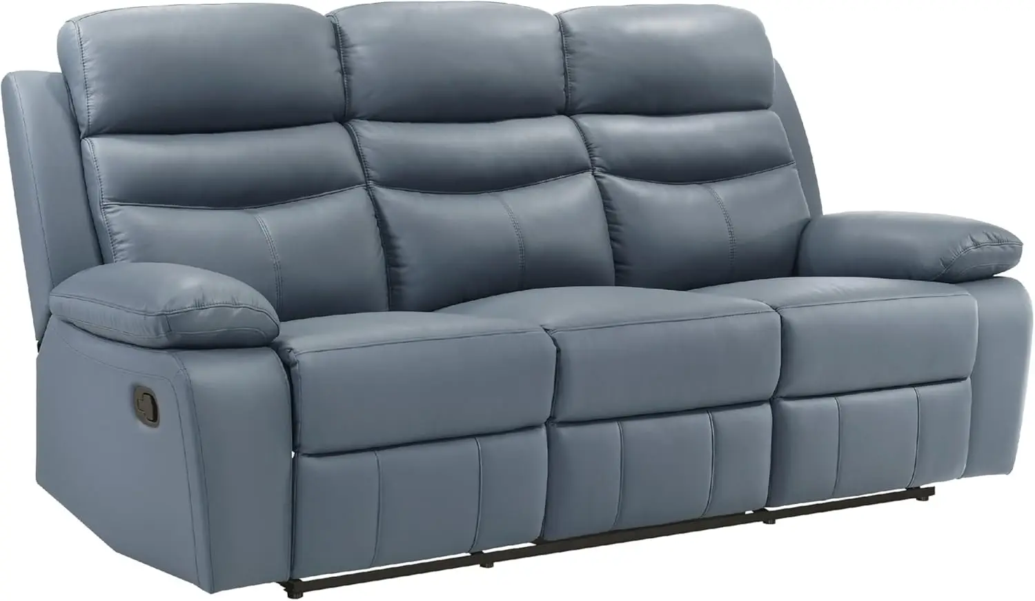 Hanna Manual Double Reclining Sofa, Blue Top Grain Leather, 87 Inch
Hanna Manual Double Reclining Sofa, Blue Top Grain Leather, 87 Inch