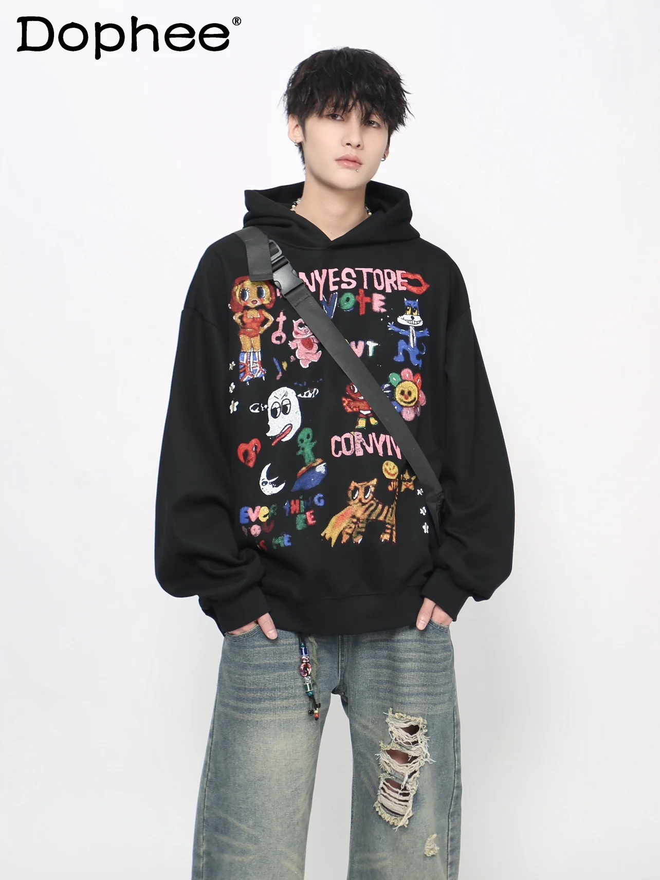 2025 American Style Trendy Retro Fun Cartoon Print Hoodie Men's Autumn Winter Casual Loose Versatile Couple Hoodie
2025 American Style Trendy Retro Fun Cartoon Print Hoodie Men's Autumn Winter Casual Loose Versatile Couple Hoodie
