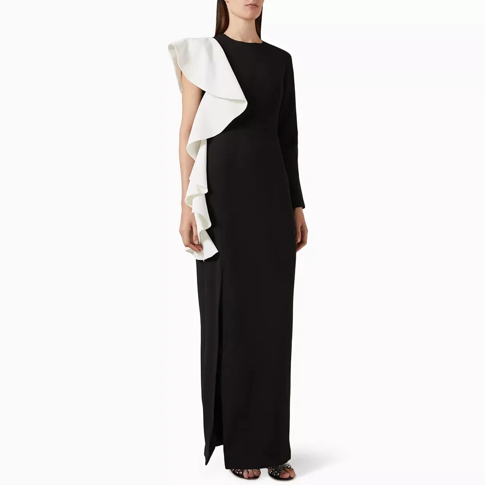 Evening Dress For Sexy Women Vestidos de festa Elegant Ruffles Straight O-Neck Formal Cocktail Party Prom Gown With Slit
Evening Dress For Sexy Women Vestidos de festa Elegant Ruffles Straight O-Neck Formal Cocktail Party Prom Gown With Slit