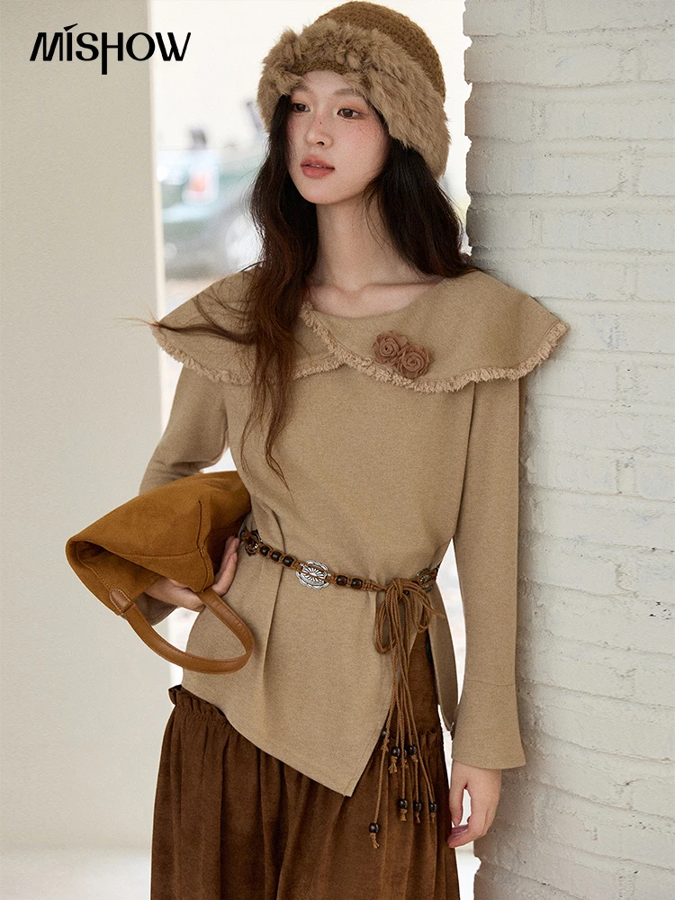 MISHOW женские топы с длинными рукавами, зима 2025, коричневые вязаные топы в стиле ретро с трехмерным цветочным декором и круглым вырезом MXE51Z2593
MISHOW женские топы с длинными рукавами, зима 2025, коричневые вязаные топы в стиле ретро с трехмерным цветочным декором и круглым вырезом MXE51Z2593