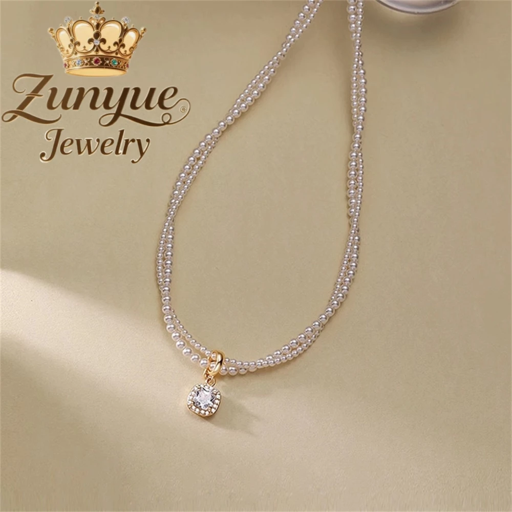 Stacked Pearl Necklace Accessory Design Sense Collarbone Chain Light Luxury Niche Sugar Cube Pendant Necklace Accessory Popular
Stacked Pearl Necklace Accessory Design Sense Collarbone Chain Light Luxury Niche Sugar Cube Pendant Necklace Accessory Popular
